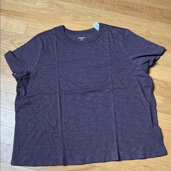 Set of 2 | NWT | Old Navy Women's 100% Cotton Short  Sleeve Ts in Tan and Purple - Picture 8 of 10